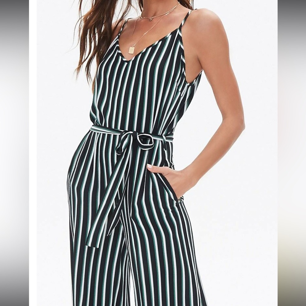Belted striped Jumpsuit